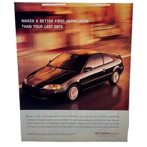 1997 Toyota Paseo Print Ad Vintage 90s Economy Car Compact